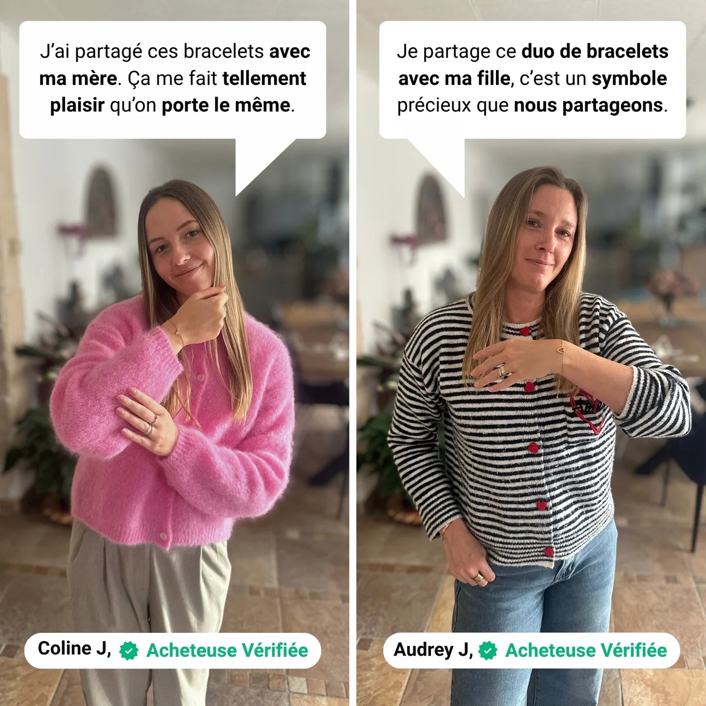 Bracelets Cœurs Mère-Fille